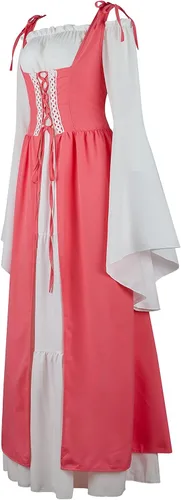 Vista 2 de Zhitunemi Renaissance Costumes for Women Dress Fairy Gothic Gown Chemise Peasant Dress Medieval Costume