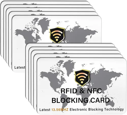 Vista 13 de SaiTech IT Paquete de 5 Tarjetas de Bloqueo RFID, Una Tarjeta Protege Toda la Billetera y Cartera, Protector de Tarjetas de Débito y Crédito