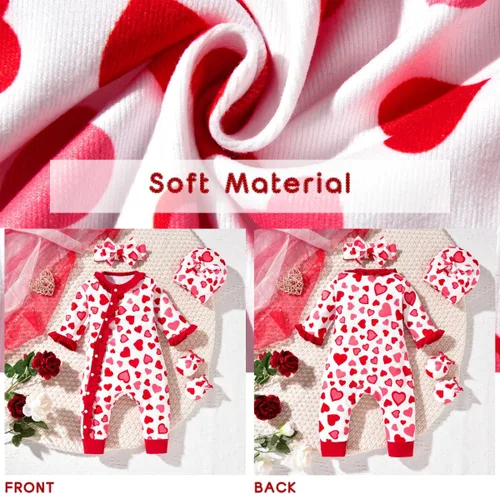 Vista 3 de Aalizzwell Mameluco para bebé niña, ropa de otoño e invierno con accesorios