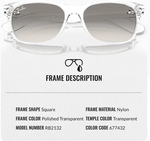 Vista 3 de Ray-Ban RB2132 NEW WAYFARER CLASSIC - Gafas de sol de forma cuadrada con kit oficial de gafas