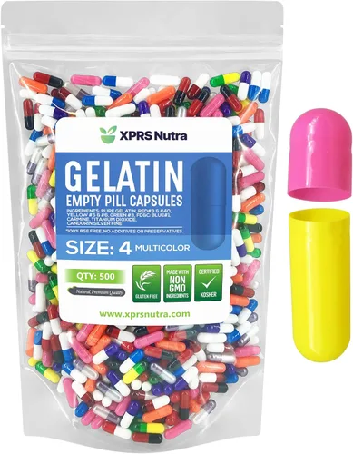 Vista 25 de XPRS Nutra Cápsulas vacías tamaño 4 – 100 cápsulas pequeñas de gelatina vacías – Pastillas de relleno de cápsulas de bricolaje – Cápsulas de gel