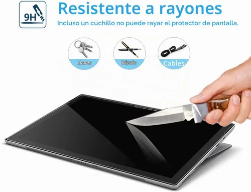 Vista 2 de Megoo Paquete de 2 protectores de pantalla para Surface Pro 7 Plus/Surface Pro 7, ultra transparente/de alta respuesta/vidrio templado, compatible