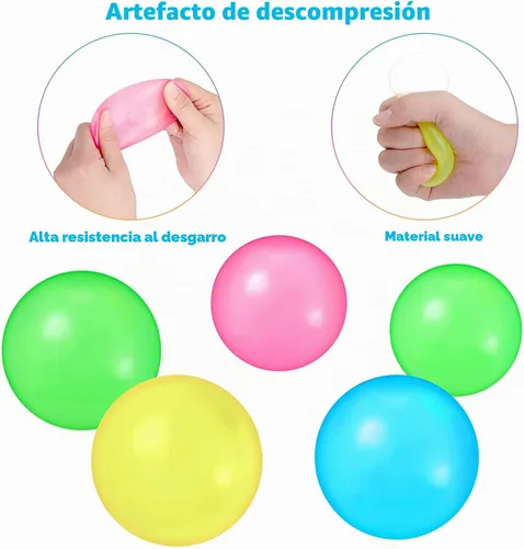 Vista 3 de Skylety 8 Pcs Glow in the Dark Sticky Balls for Ceiling, 1.8 Inch