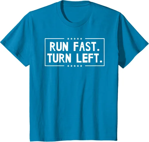 Vista 80 de Run Fast Turn Left - Camiseta para correr de pista y campo