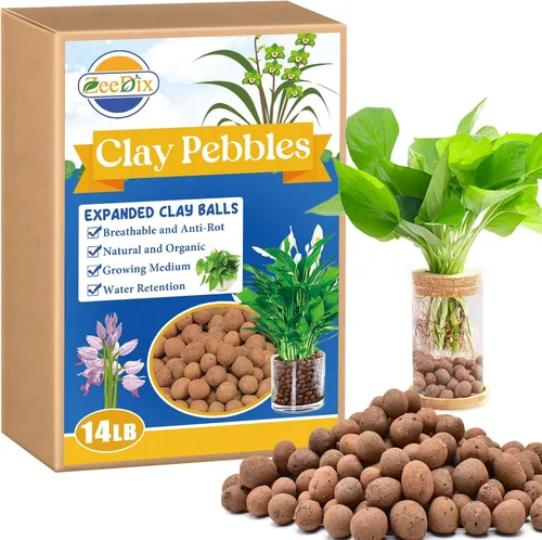Vista 9 de ZeeDix - Guijarros de arcilla leca de 5 libras para plantas. Bolas de arcilla hidropónica orgánica Hydroton Leca Balls for Indoor Plants