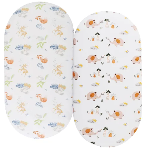 Vista 7 de Sábanas de moisés compatibles con Baby Delight Beside Me Dreamer, paquete de 2, 100% algodón de punto jersey de 190GSM, ultra suave, transpirable