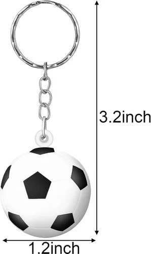 Vista 2 de Blulu Paquete de 30 llaveros de fútbol, pelota de estrés de rugby, pelota deportiva, para niños, escuela, carnaval, recompensa, bolsas de fiesta