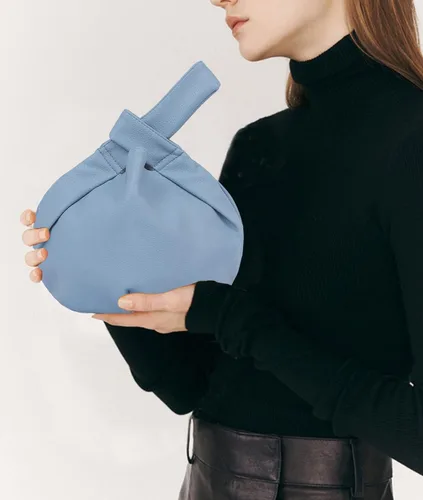 Vista 2 de Bolsa pequeña para mujer, de piel suave, con asa superior, bolsa de nudo, monederos y bolsos
