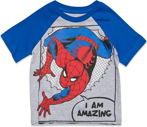 Vista 2 de Marvel 4 Pack Athletic T-Shirts Toddler to Big Kid Sizes (2T - 18-20)