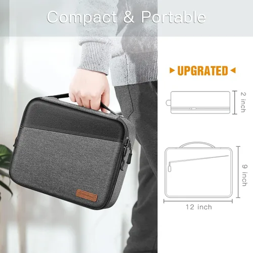 Vista 13 de FINPAC Bolsa organizadora electrónica para cable/cable/cargador/USB/tarjeta Negro y gris
