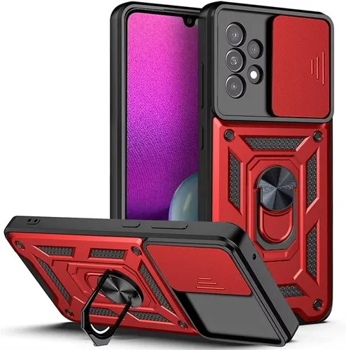 Vista 10 de Funda para Galaxy A20S, Galaxy A20S, funda de TPU de grado militar + PC, [soporte integrado] diseño de doble capa resistente funda de protección