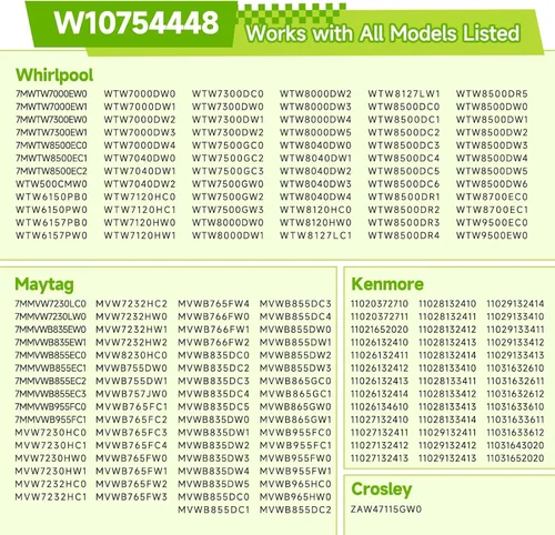 Vista 4 de W10754448 Embrague de lavadora compatible con Whirlpool Maytag Kenmore Crosley, pieza de repuesto W10447973 W10817398 W10905022 AP5956756 3452770