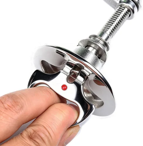 Vista 4 de Thorn Pestillo de leva de barco de acero inoxidable Marine Hatch Pull con placa trasera