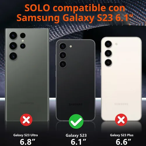 Vista 2 de SPIDERCASE Funda diseñada para Samsung Galaxy S23, [protección contra caídas de grado militar de 10 pies], paquete de 2