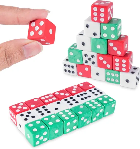 Vista 11 de Super Z Outlet Dados negros estándar de 0.630 in con puntos blancos para juegos de mesa, actividad, recuerdos de fiesta, regalos de juguete