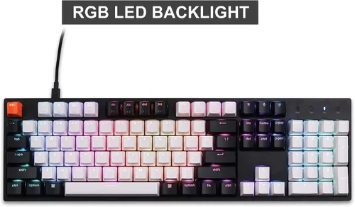 Vista 10 de Keychron Teclado mecánico con cable C2 de 104 teclas de tamaño completo para Mac Windows, interruptor marrón Gateron intercambiable en caliente