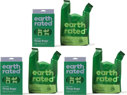 Vista 8 de Earth Rated® Bolsas de residuos de perro con asas (no en rollos), lavanda-aromatizado Bolsas extra anchas a prueba de fugas, fáciles de atar