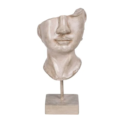 Vista 3 de Figura Decorativa Beige Rostro 12,5 x 13,5 x 27,5 cm