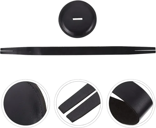 Vista 2 de 1 Unidades Symphony Cymbal Straps Cuero Platillo Cinturón para Instrumento Musical Accesorio (Negro)
