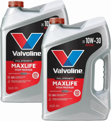 Vista 18 de Valvoline - Aceite de motor sintético completo de alto millaje con MaxLife Technology SAE 10W-30, 5 cuartos de galón, caja de 3