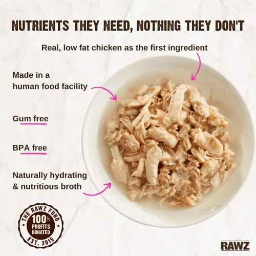 Vista 3 de Rawz Natural Premium - Alimento húmedo enlatado triturado para gatos, hecho con ingredientes de carne reales, sin BPA ni encías, latas de 5.5 onzas