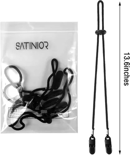 Vista 3 de SATINIOR 2 clips ajustables para correa de sombrero con cerraduras de cordón para golf, pesca y otros deportes