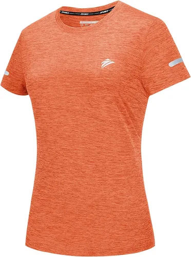 Vista 2 de TACVASEN Camisas de senderismo para mujer, manga corta, secado rápido, camiseta atlética, cuello redondo, para correr, entrenamiento, fitness
