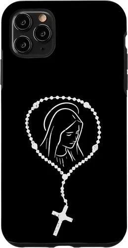Vista 31 de iPhone 16 Rosario Virgen María Dios Jesús Fe Religioso Católico Estuche de Regalo