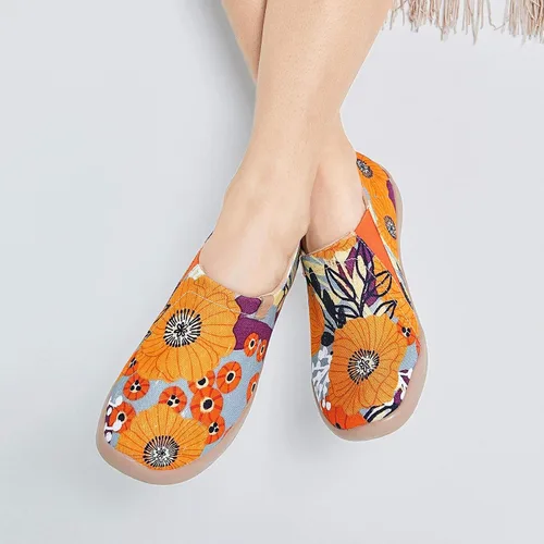 Vista 3 de UIN - Tenis para mujer, mocasines estilo informal, tenis para caminar de punto, pintados, cómodos, suaves.
