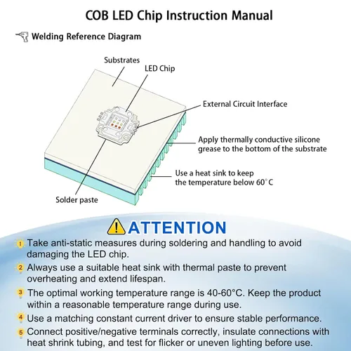 Vista 5 de Módulo COB de 10 W, chip LED de alta potencia, multifuncional, luz negra, emisor de iluminación súper brillante para accesorios de luz negra