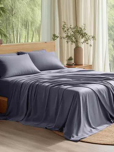 Vista 15 de Bedsure PureWoven 100% rayón derivado de bambú, sábanas de cama individual, 3 piezas