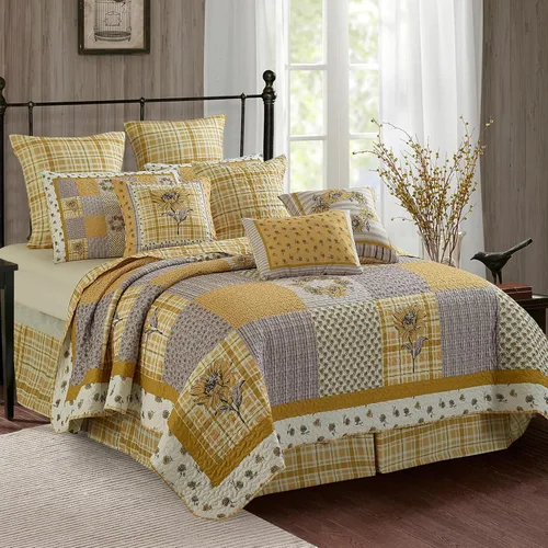 Vista 23 de Virah Bella Juego de ropa de cama King Lodge de 3 piezas, juego de edredón reversible rústico con fundas de almohada decorativas, panel familiar