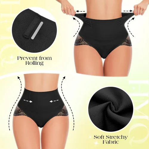 Vista 3 de Ropa interior con control de abdomen para mujer, de cintura alta, sin costuras, adelgazante, moldeador de cuerpo