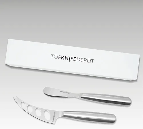 Vista 7 de TopKnife - Juego de 2 cuchillos de queso firme, caja magnética incluida
