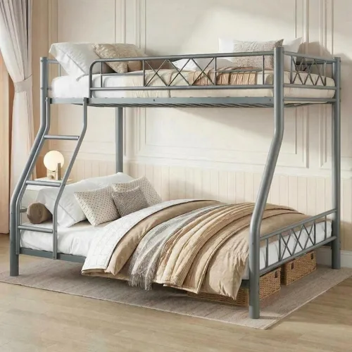 Vista 16 de Garvee Twin Size Loft Bed, Heavy Duty Metal Frame with Arched Guardrail, Flat Ladder Rung, and Steel Slat Support, No Box Spring Required, Space