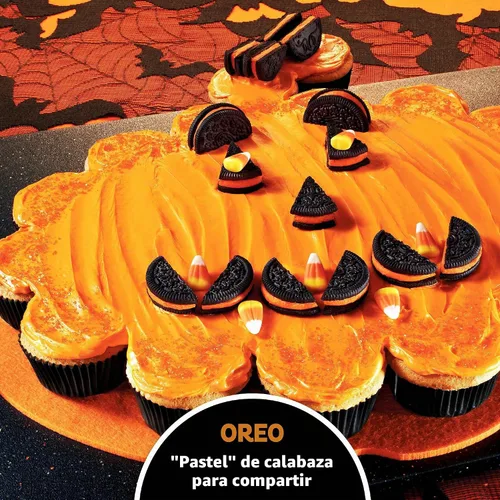Vista 10 de OREO Galletas de Halloween de sándwich de chocolate con crema de naranja Edición limitada
