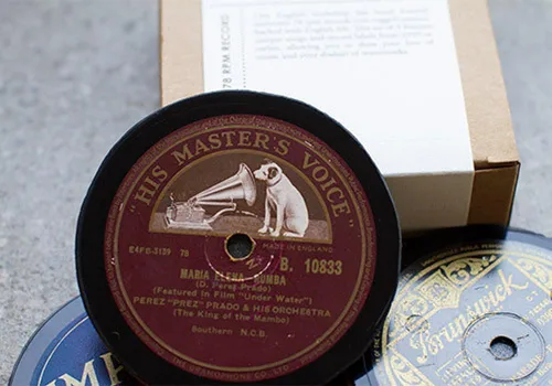 Vista 2 de Juego de cuatro posavasos de 78 rpm para discos de vinilo reciclados
