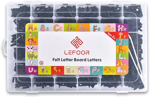Vista 10 de Solo letras de tablero de cartas, 646 caracteres precortados con bandeja de clasificación, letras de tablero de fieltro (blanco, 1 y 3/4 pulgadas)