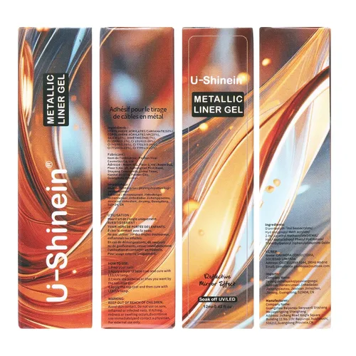 Vista 8 de Juego de esmaltes de gel de pintura de espejo metálico de 4 x 0.4 fl oz, esmalte de uñas de gel pintado con efecto cromado espejo, gel de dibujo