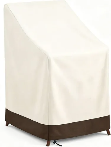 Vista 8 de Funda para silla apilable para patio, jardín, piscina, cubierta, impermeable, protector de muebles para 4-6 pilas de taburetes, 34 pulgadas de largo