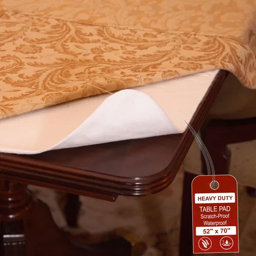 Vista 11 de LAMINET - Protector de Mesa Acolchado de Lujo con Bordes Elásticos de Servicio Pesado - Redondo Pequeño - Se Adapta a Mesas de hasta 44" de Diámetro