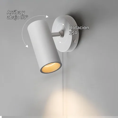 Vista 3 de Aisilan - Foco de pared LED enchufable, ajustable, 12 W, 3000 K, CRI 97 blanco 2 piezas
