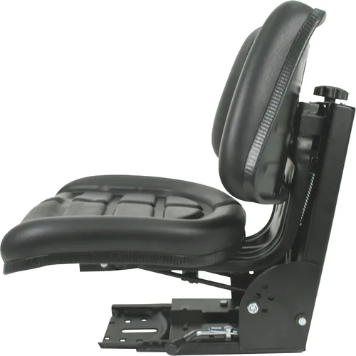 Vista 2 de A & I Asiento de tractor de suspensión con respaldo trapezoidal, color negro, número de modelo T333BL