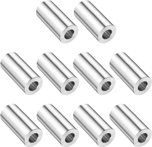 Vista 6 de uxcell 10 piezas de espaciador de acero inoxidable de 3/8" de diámetro interno x 3/4" de diámetro exterior x 1" de longitud, espaciador de rosca