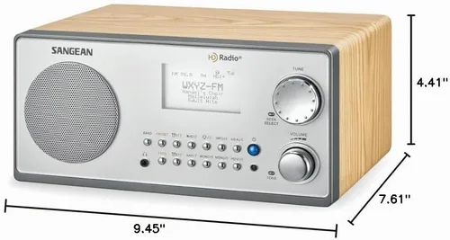 Vista 9 de Sangean HDR-18 HD Radio/FM-Stereo/AM Radio de Mesa de Gabinete de Madera Plateado