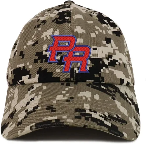 Vista 3 de Trendy Apparel Shop Gorra 100% algodón cepillado bordada con corona suave de Puerto Rico PR Negro