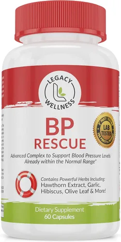 Vista 7 de BP Rescue Suplemento de apoyo para la presión arterial, vitaminas y hierbas para ayudar a la circulación y el flujo sanguíneo, suplementos naturales