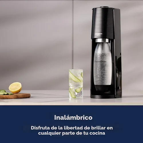 Vista 6 de SodaStream Terra - paquete para agua con gas (azul niebla), con CO2, botellas DWS y sabores Bubly Drops