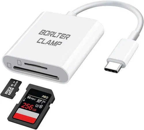 Vista 8 de BorlterClamp - Lector de tarjetas micro SD USB C (paquete de 2 unidades), lector de tarjetas de memoria OTG TF compatible con laptop, MacBook