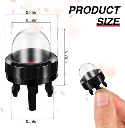 Vista 2 de Therwen 10 bombillas de cebador de motosierra 188-512 a presión 503936601 530047721 compatible con soplador de hojas de motosierra 125b 125bx 125bvx